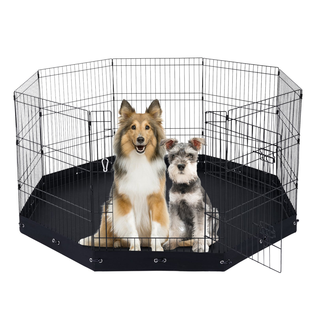 VEVOR Dog Playpen, 8 Pcs 30&quot;H x 24&quot;W Panels Foldable Metal Pet Exercise Pen, Dog Fence Indoor and Outdoor Pen with Door, 600D Oxford Fabric Bottom Pad, Pet Playpen for Dogs, Cats, Other Small Animals
