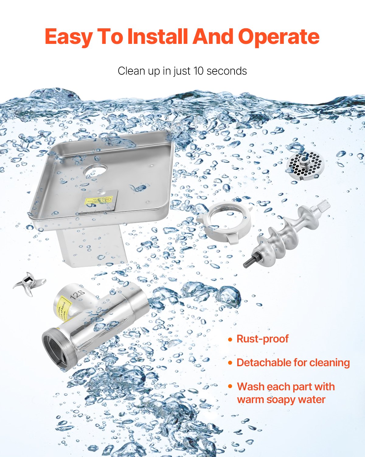 VEVOR Commercial Electric Meat Grinder Slicer 4.99 kg/Min Sausage Stuffer Maker