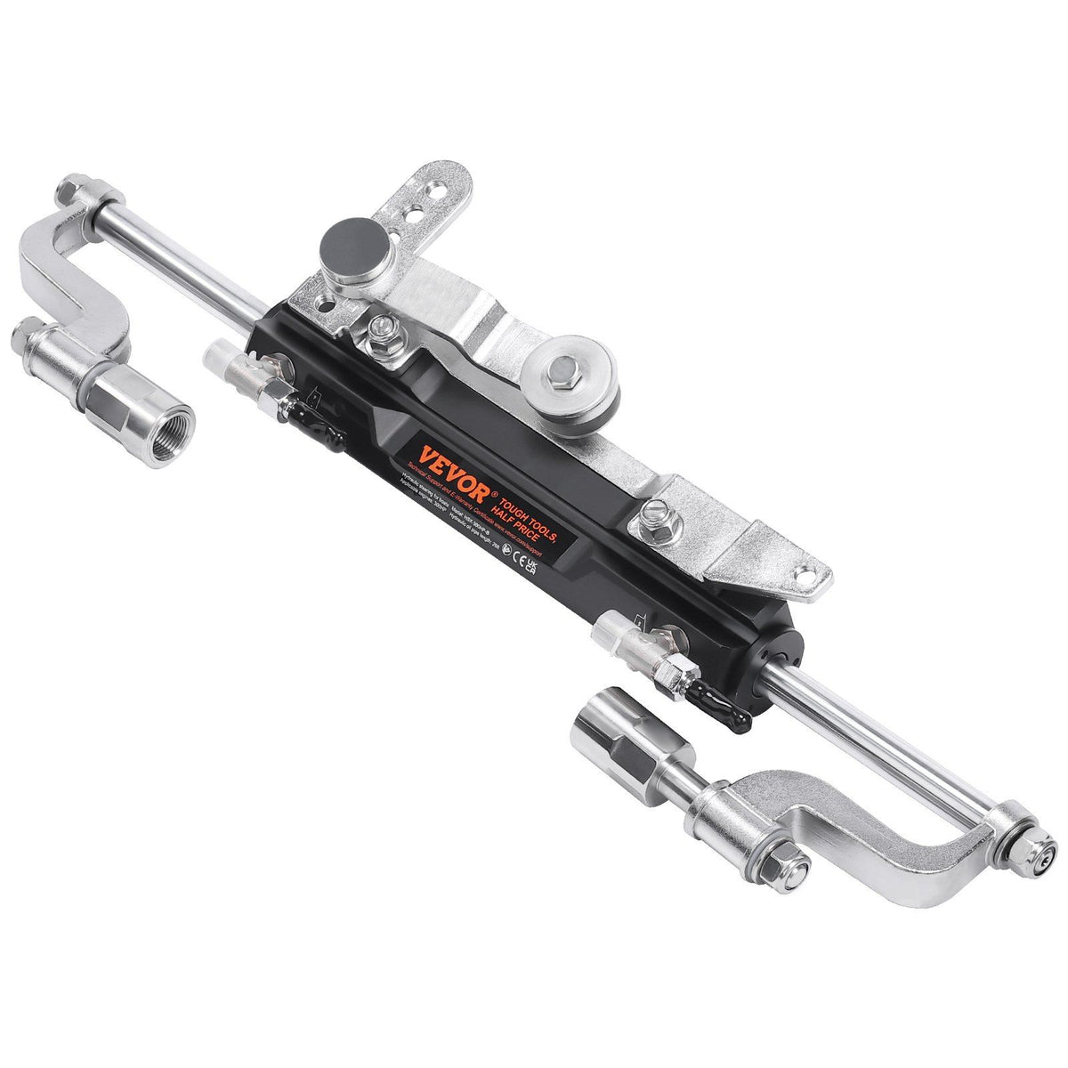 Hydraulic Outboard Steering Kit, 300HP, Marine Boat Hydraulic Steering System, with Helm Pump Two-Way Lock Cylinder and 26 Feet Hydraulic Steering Hose, for Single Station Single-Engine Boats