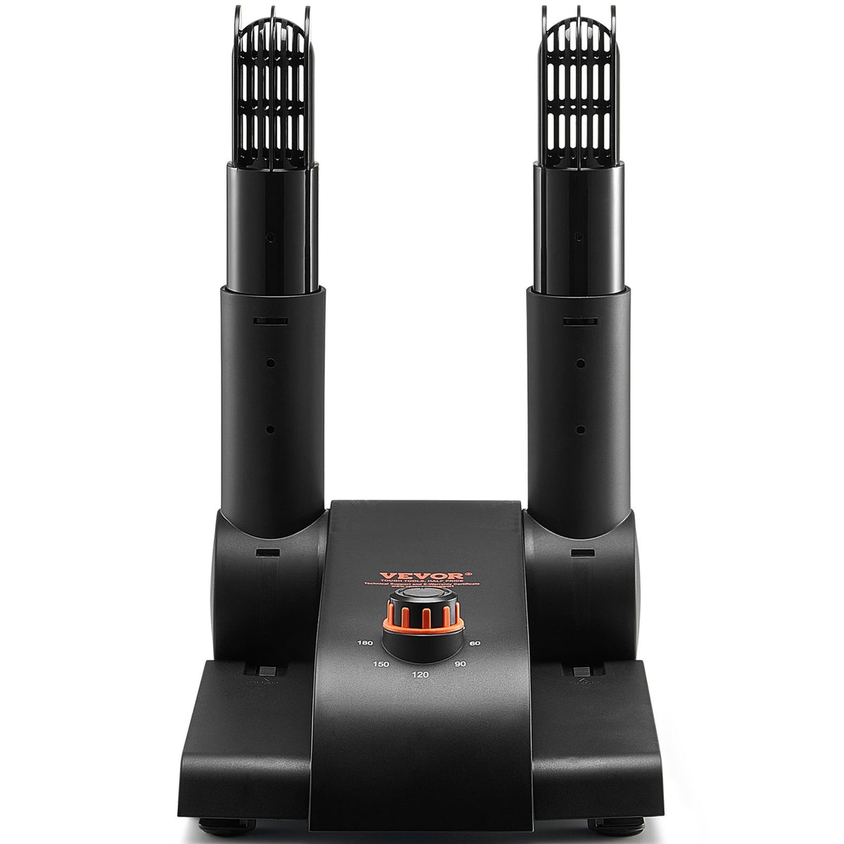 VEVOR Foldable 2-Tube Shoe Dryer Boot Dryer with Heat Blower Black & Orange