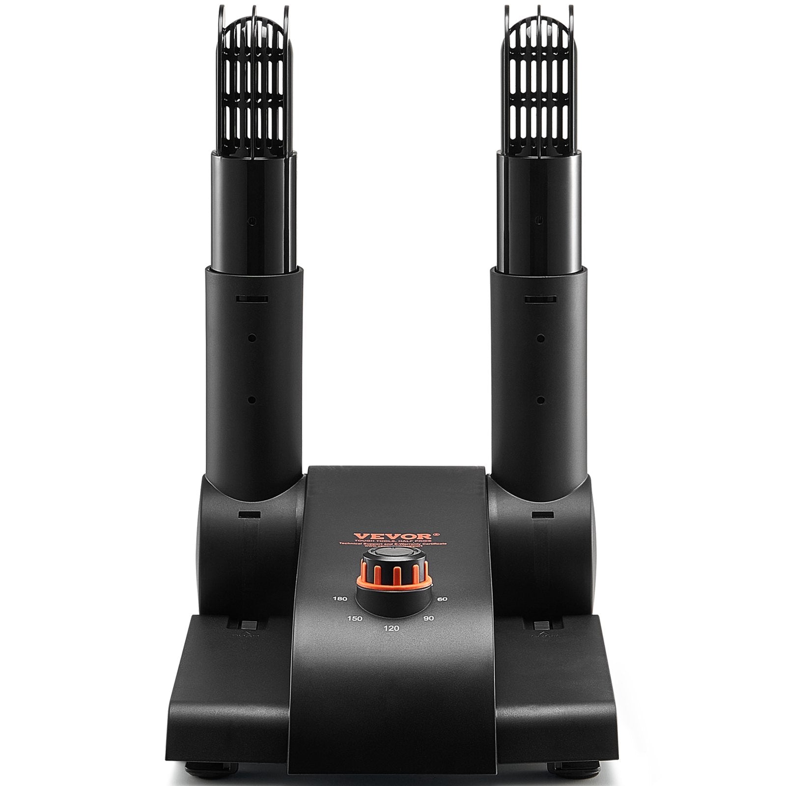 VEVOR Foldable 2-Tube Shoe Dryer Boot Dryer with Heat Blower Black & Orange