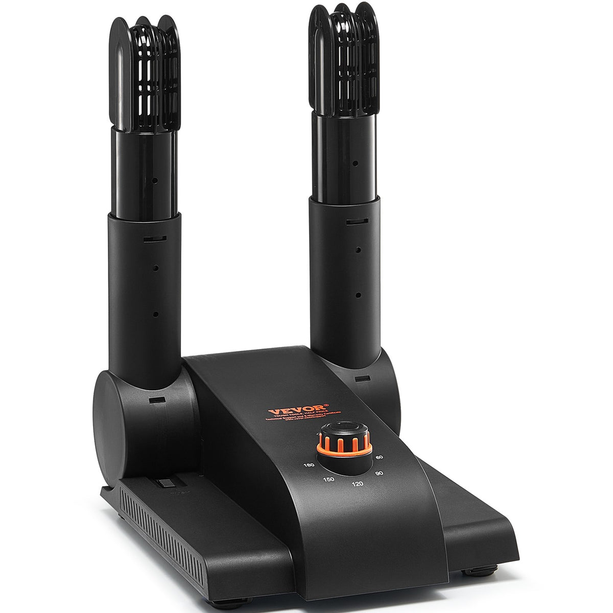 VEVOR Foldable 2-Tube Shoe Dryer Boot Dryer with Heat Blower Black & Orange