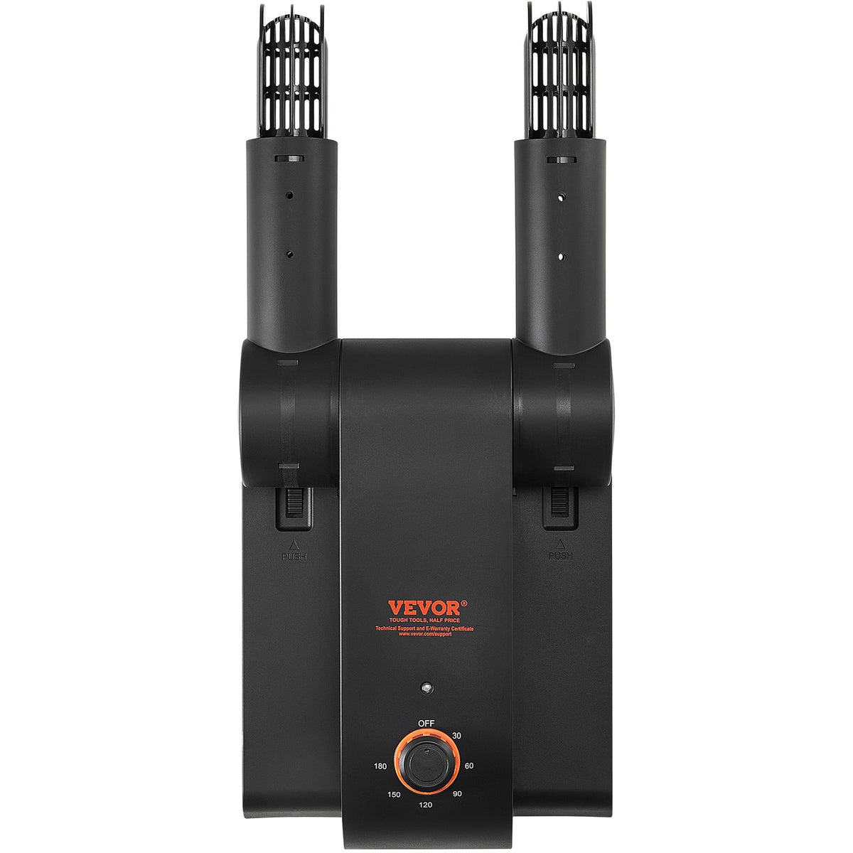 VEVOR Foldable 2-Tube Shoe Dryer Boot Dryer with Heat Blower Black & Orange