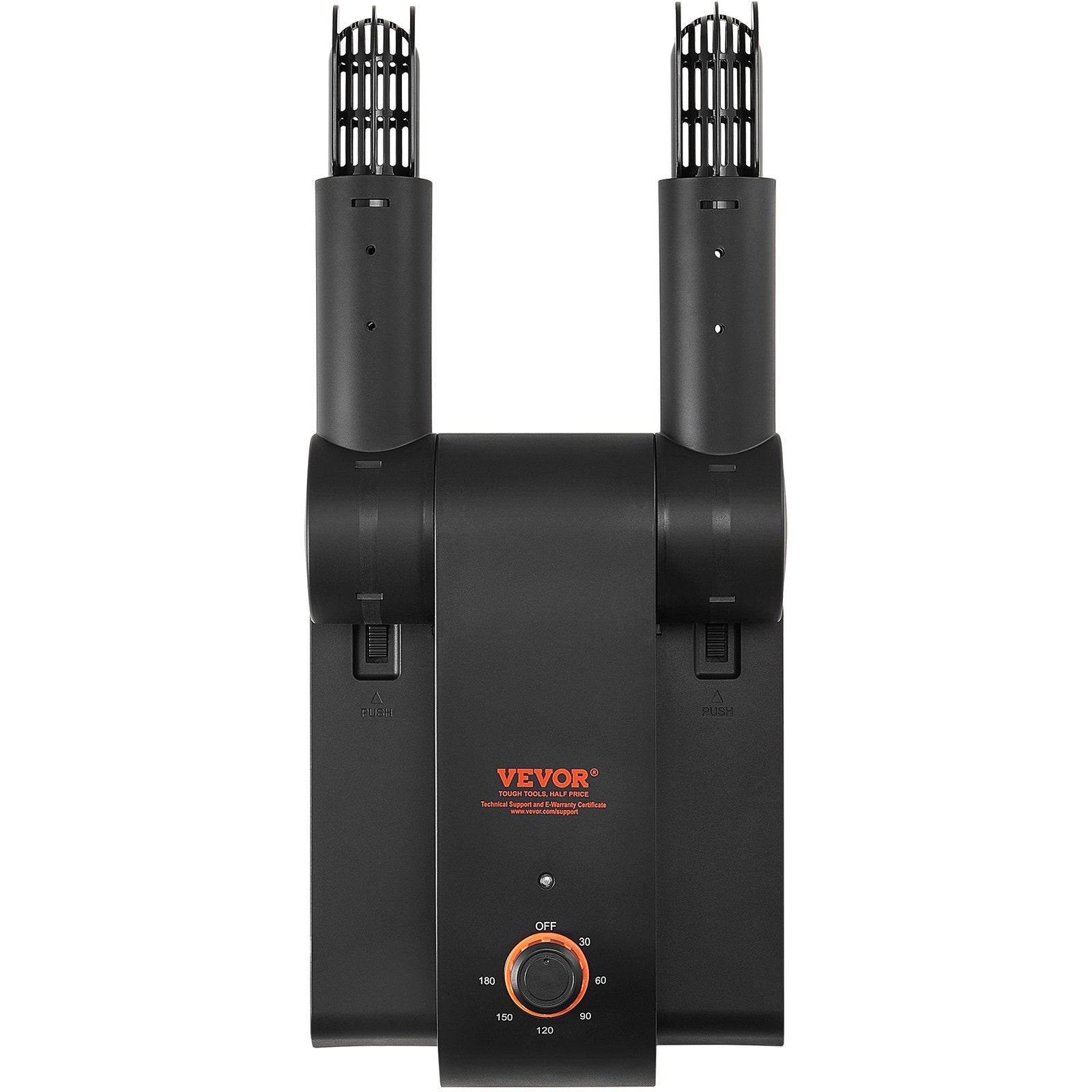 VEVOR Foldable 2-Tube Shoe Dryer Boot Dryer with Heat Blower Black & Orange