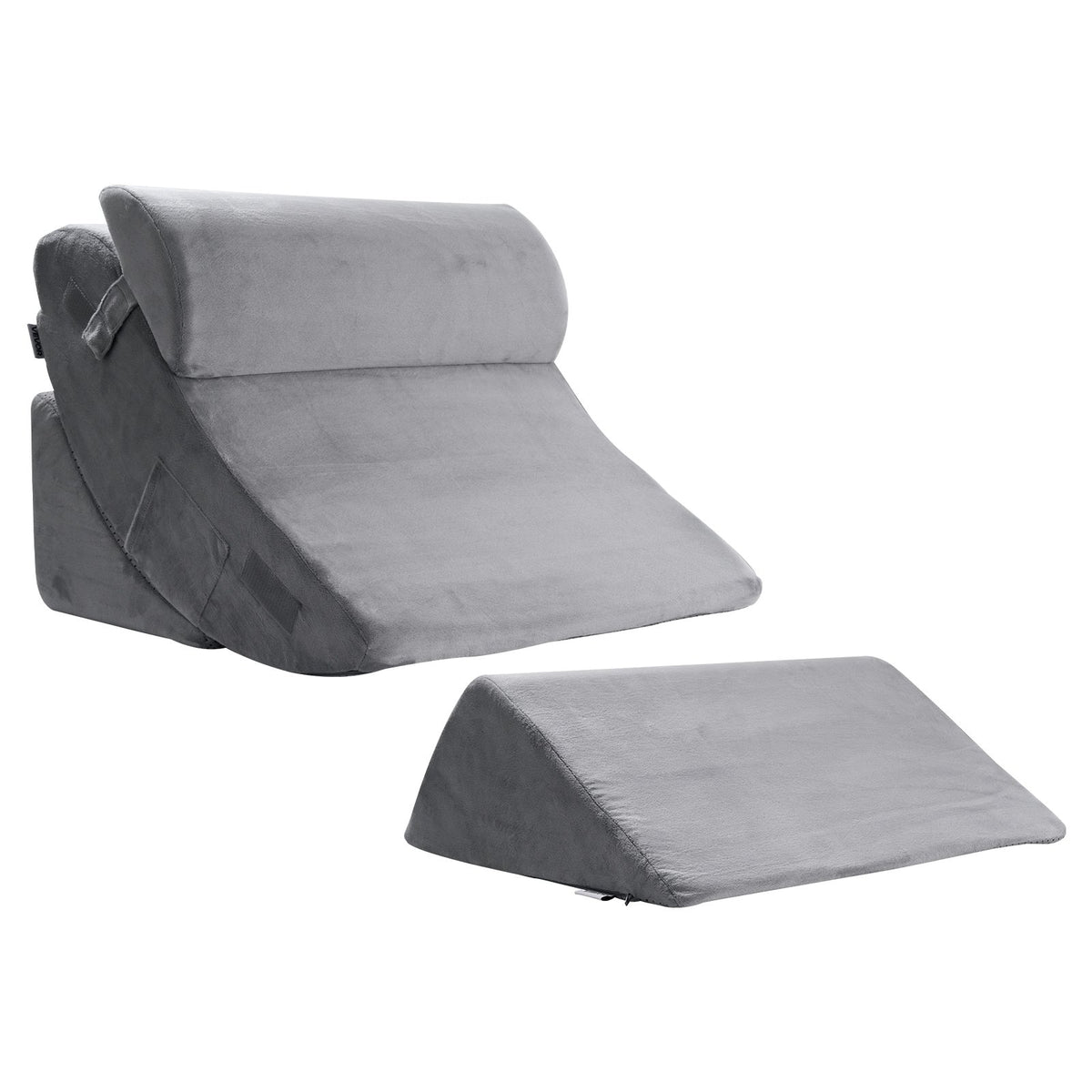 VEVOR Wedge Pillow for Sleeping, 4 Pcs Adjustable Orthopedic Bed Wedge Set, Support Leg Neck Shoulder, Post Surgery Pillow for Back Pain, Acid Reflux, Snoring Relief, Sitting up in Bed, Dark Grey