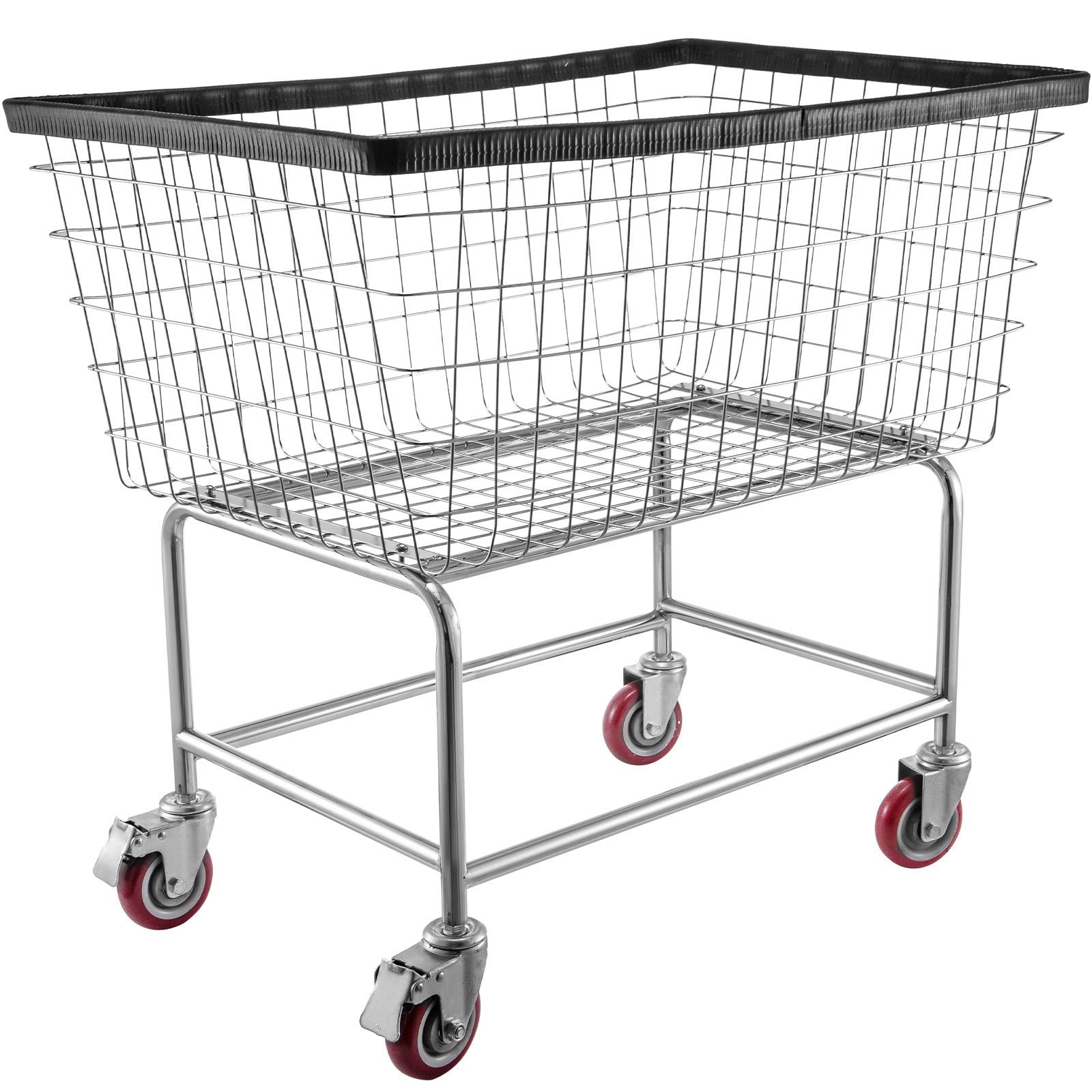 VEVOR Wire Laundry Cart Wire Laundry Basket 4.5 Bushel Heavy Duty w/ 5'' Wheels