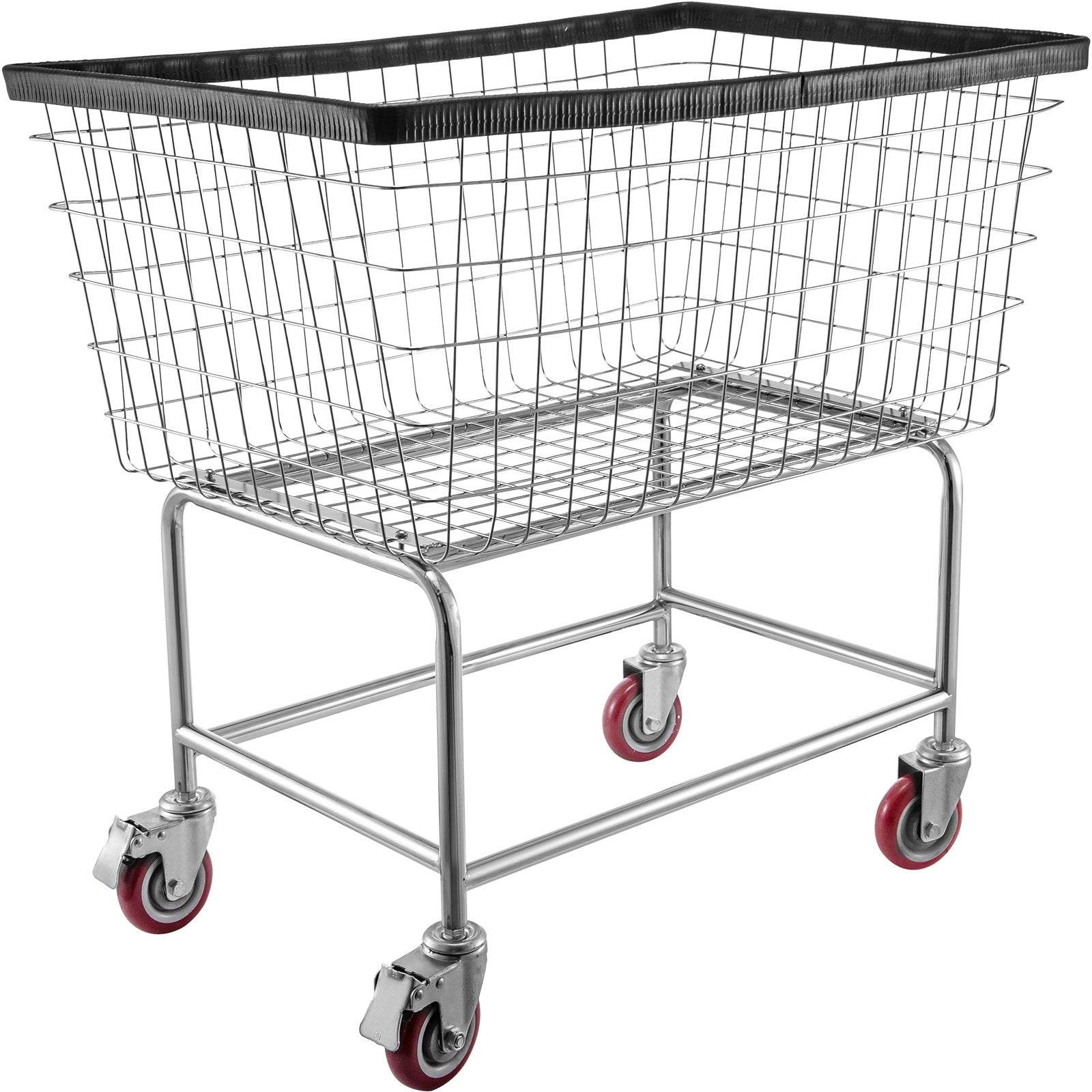 VEVOR Wire Laundry Cart Wire Laundry Basket 4.5 Bushel Heavy Duty w/ 5'' Wheels
