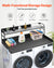 VEVOR Washer Dryer Countertop with Shelf 54"x27" Wooden Washer Dryer Cover Black