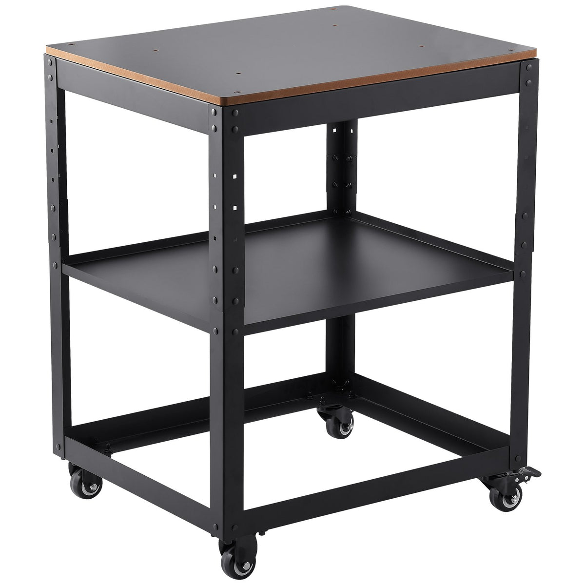 VEVOR Planer Stand, 100 lbs / 45 kg heavy loads, Three-Gear Height Adjustable Thickness Planer Table,with 4 Stable Casters &amp; Storage Space, for most planers, saws, bench-top machines, power tools