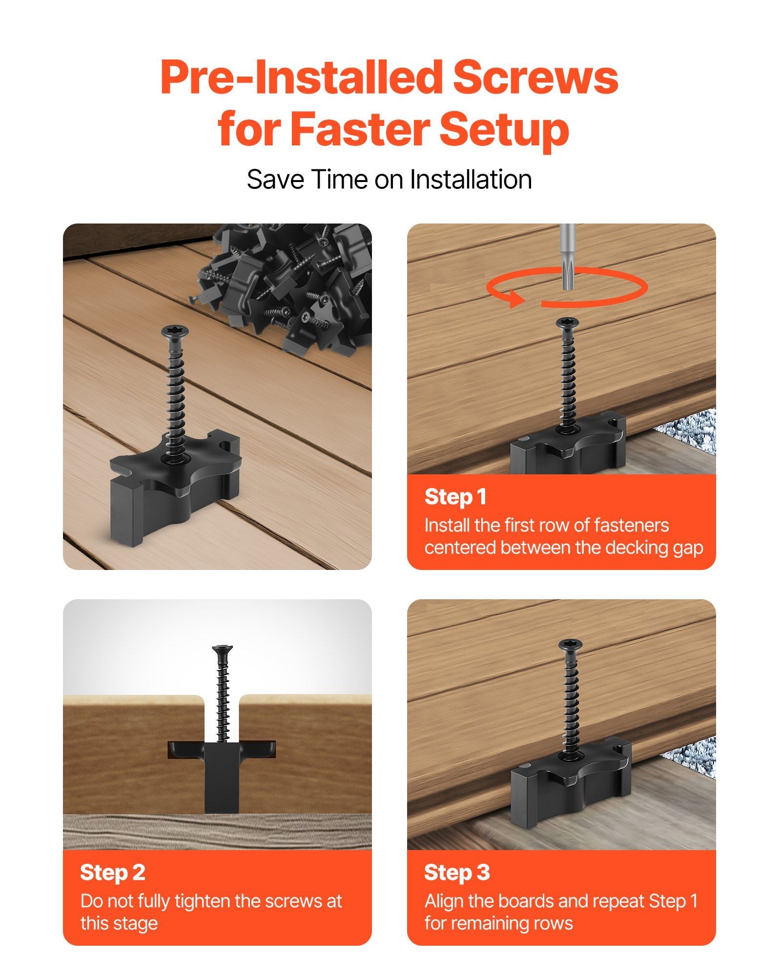 500PCS Hidden Deck Fasteners for Composite Decking Board, Universal Composite T Clips & Plastic Hidden Fasteners with Metal Screws,Polypropylene PP Clips Works with 6.5 mm Gaps, Black