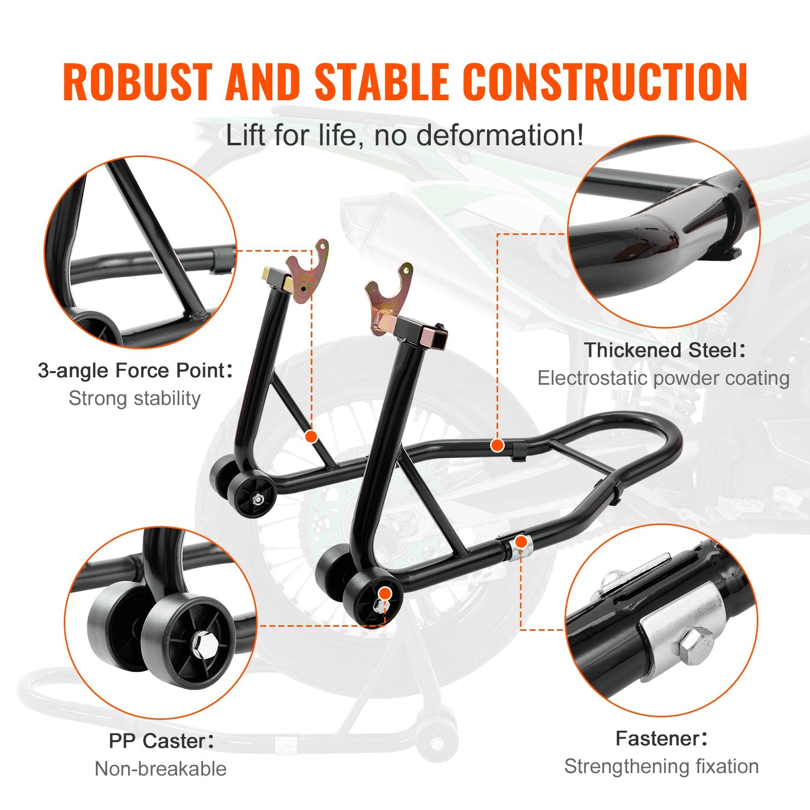VEVOR Motorcycle Bike Stand Rear 850 LBS Forklift Spoolift Paddock Swingarm Lift