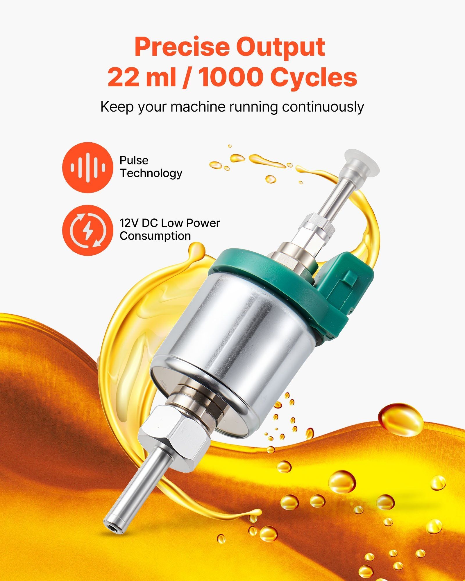 Diesel Heater Fuel Pump, 12V DC Car Air Heater Diesel Fuel Dosing Pump, 22ML Aluminum Air Diesels Parking Heaters Pumps Fits for 2KW 5KW 8KW Diesels Heaters, Quiet Design, Pulse Technology