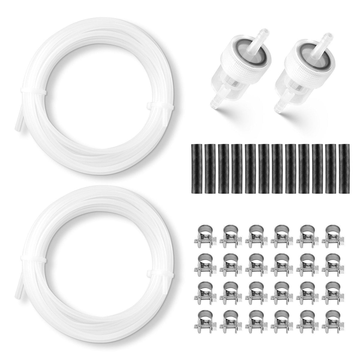 Fuel Pipe Hose Line Kit, 5000mm Diesel Heater Fuel Line Kit, Replaceable Parking Heater Fuels Lines Kits with Lines Filters Clips &amp; Hoses, Tank Diesel Heater Accessories for 2KW 5KW 8KW Heaters