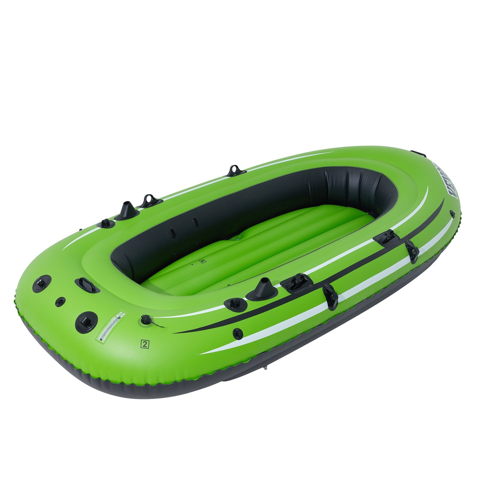 VEVOR Inflatable Boat, 4-Person Inflatable Fishing Boat, Strong PVC Portable Boat Raft Kayak, 1158mm Aluminum Oars, High-Output Pump, Fishing Rod Holders, and 2 Seats, 1100 lb Capacity for Adults Kids