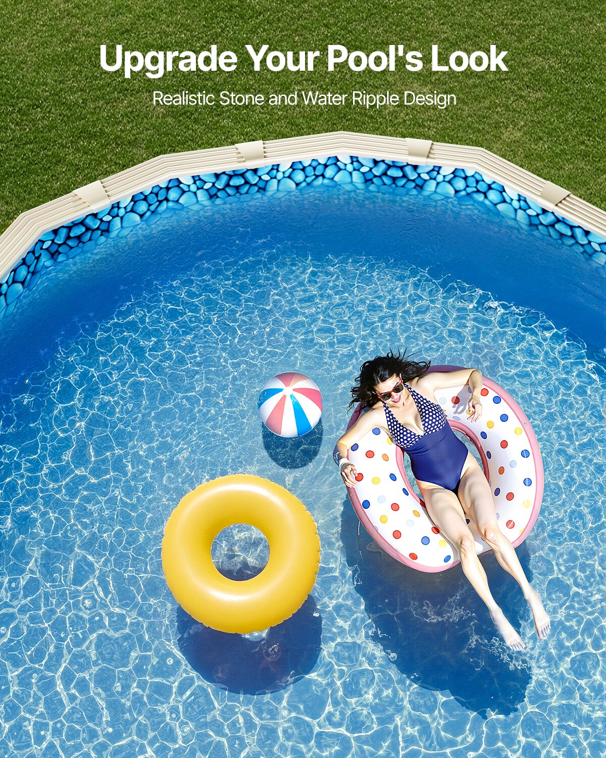 VEVOR Oval Pool Liner 15x30ft Overlap Style Pool Liner 54in Wall Height