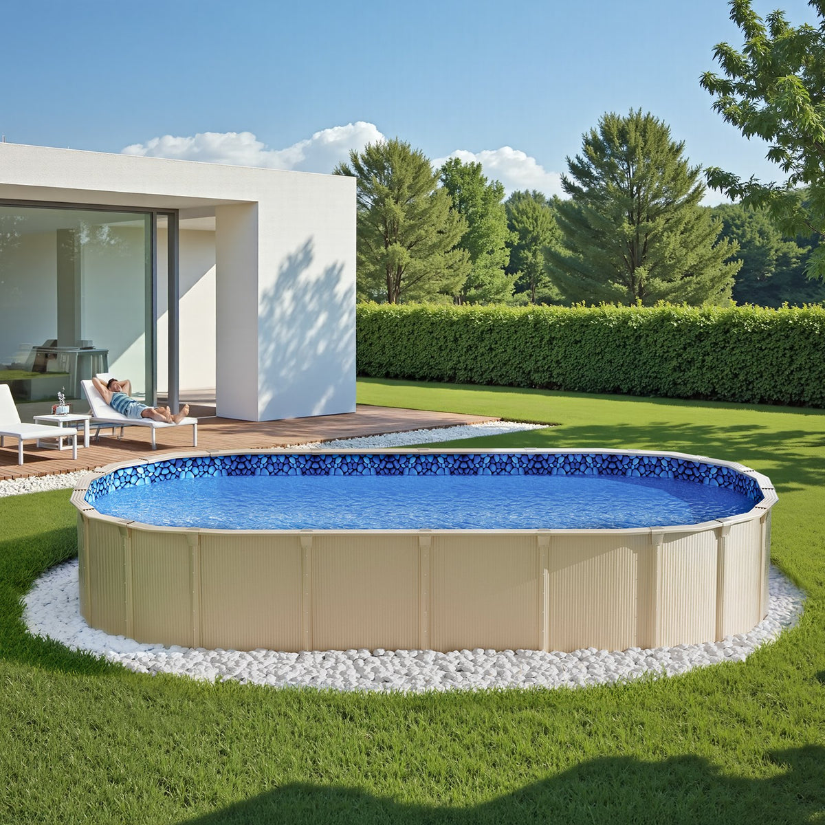 VEVOR Oval Pool Liner 15x30ft Overlap Style Pool Liner 54in Wall Height