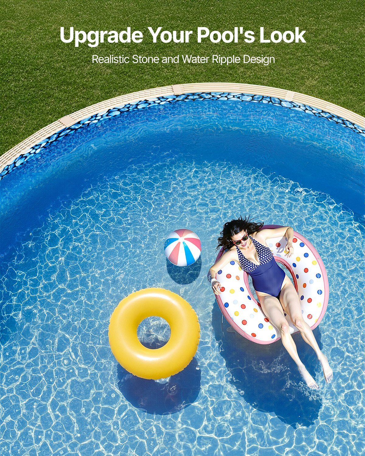 21-ft Round Above Ground Pool Liner, Unibead Pool Liners, Standard Gauge, 52inch Wall Height, Designed for Steel Sided Above-Ground Swimming Pools