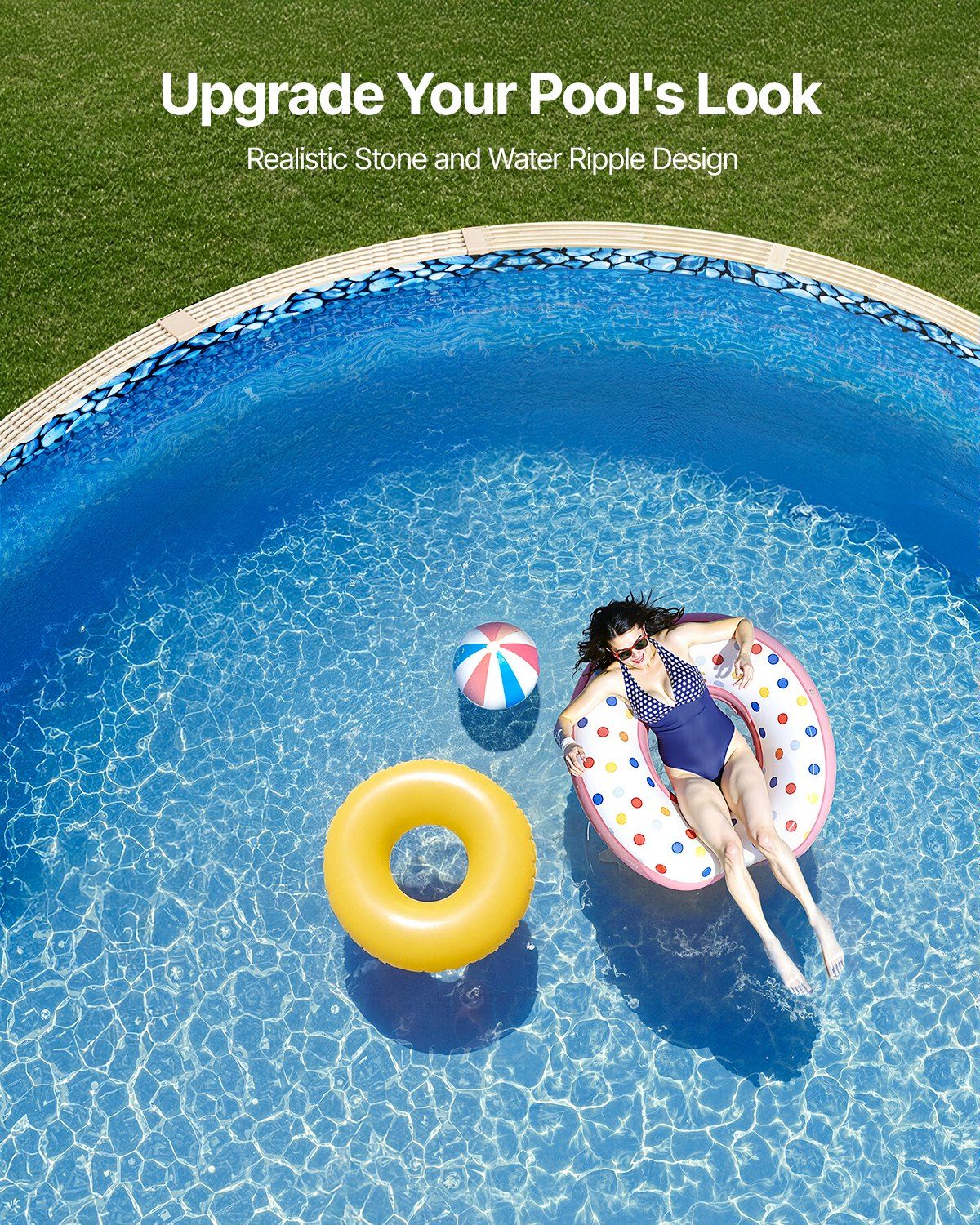 30-ft Round Above Ground Pool Liner, Overlap Pool Liners, Standard Gauge Vinyl, 48-to-54inch Wall Height, Designed for Steel Sided Above-Ground Swimming Pools