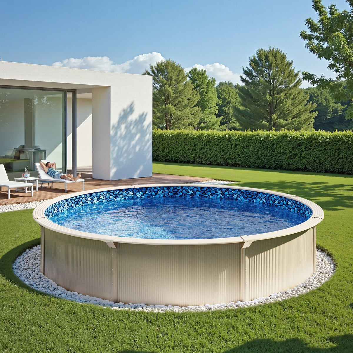 30-ft Round Above Ground Pool Liner, Overlap Pool Liners, Standard Gauge Vinyl, 48-to-54inch Wall Height, Designed for Steel Sided Above-Ground Swimming Pools