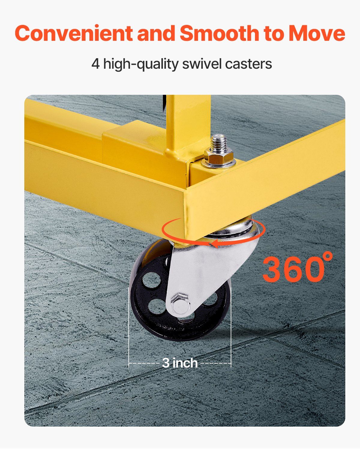 Engine Stand, 340 KG Load Capacity Engine Motor Stand with Adjustable Width & Length, Heavy-Duty Steel Motor Holder with 4 Swivel Casters and 2 Ratchet Straps, Suitable for Most Engines