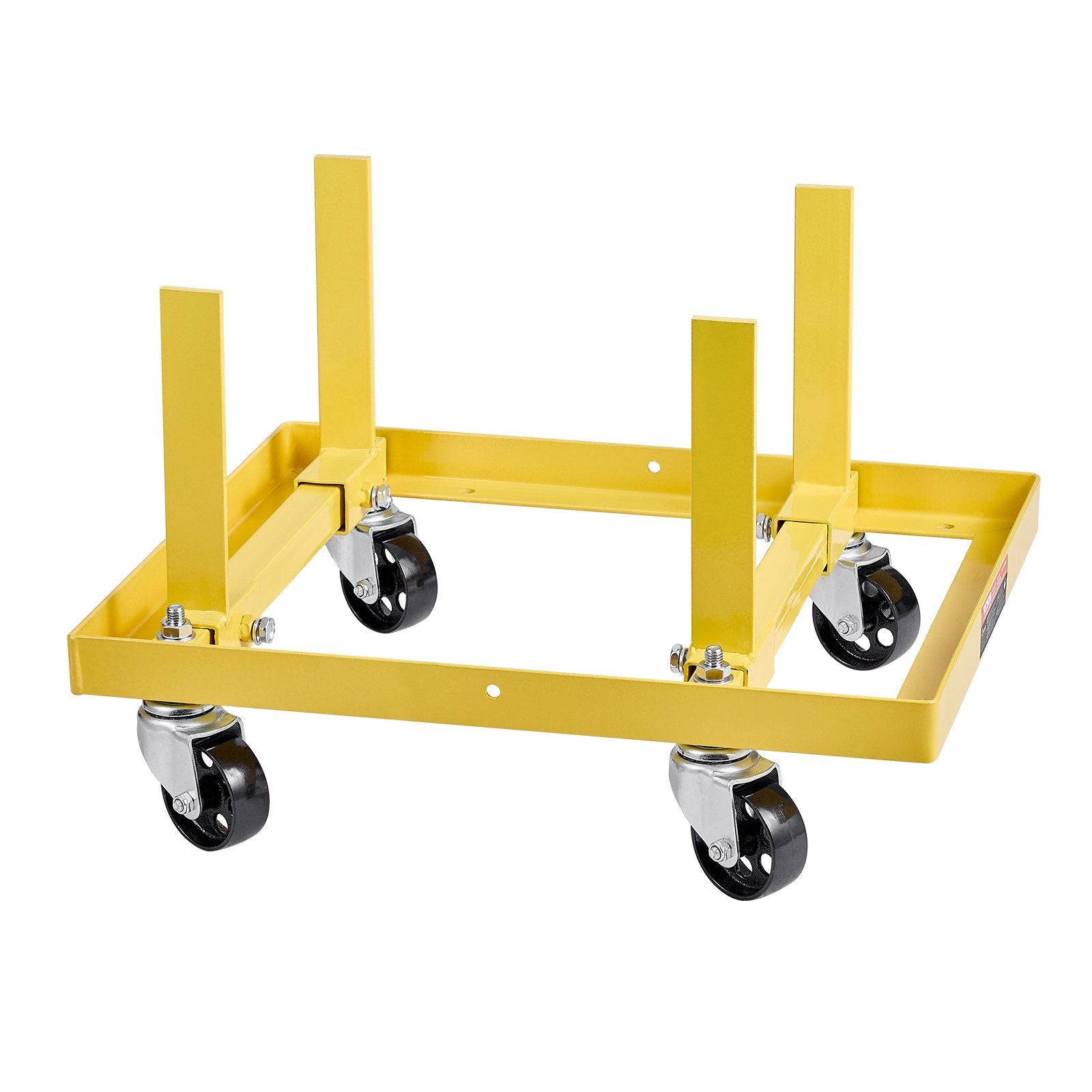 Engine Stand, 340 KG Load Capacity Engine Motor Stand with Adjustable Width & Length, Heavy-Duty Steel Motor Holder with 4 Swivel Casters and 2 Ratchet Straps, Suitable for Most Engines