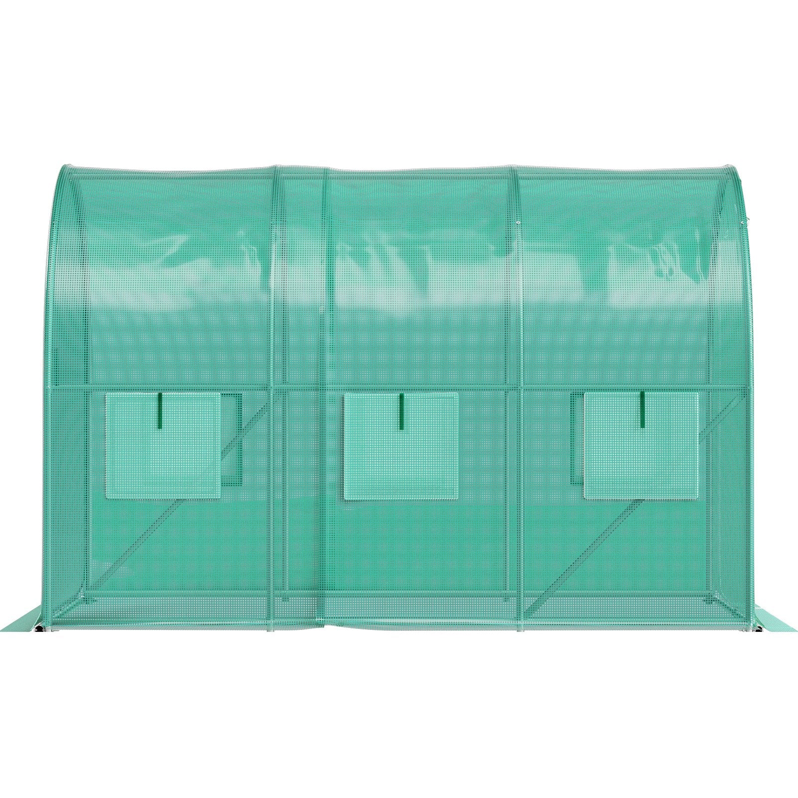 VEVOR Walk-in Tunnel Greenhouse, 3 x 2 x 2 m, Portable Plant Hot House with Galvanised Steel Frame, 1 Top Bar, Diagonal Poles, Zipper Door and 6 Roll-Up Windows, Green