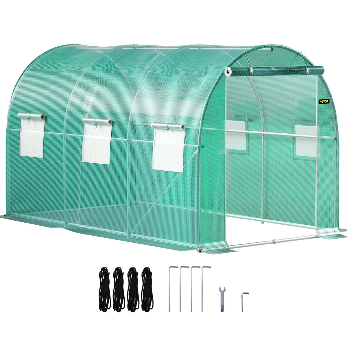 VEVOR Walk-in Tunnel Greenhouse Galvanized Frame &amp; Waterproof Cover 12x7x7 ft