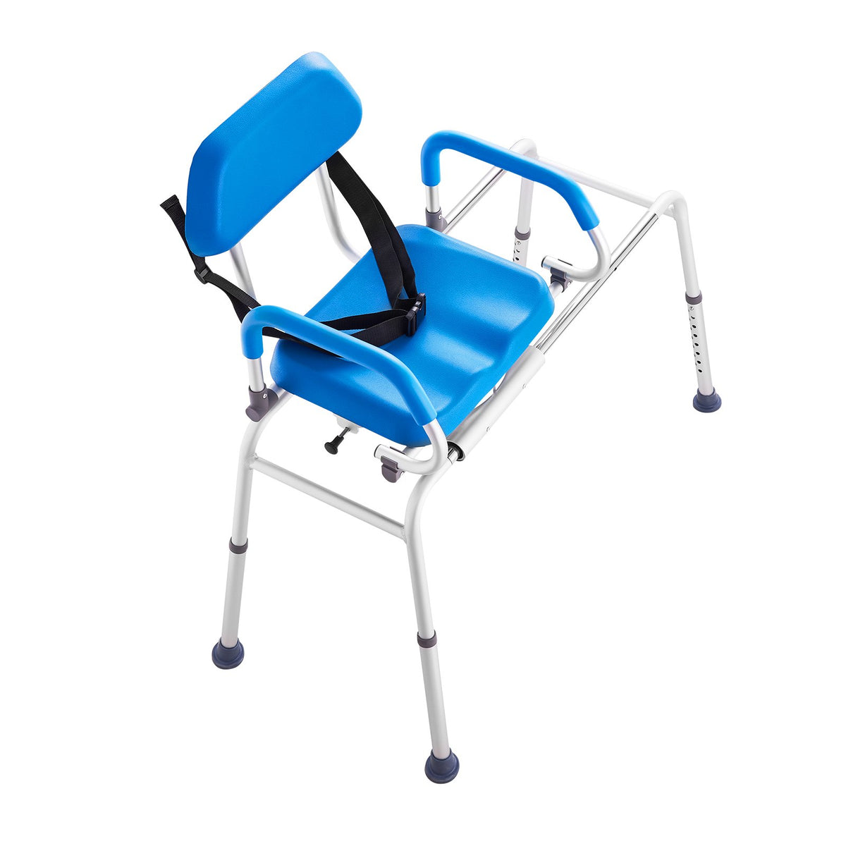 VEVOR Sliding Tub Transfer Bench with 360 Degree Swivel Seat, Sliding Shower Chair with Pivoting Armrest &amp; Padded Seat and Safety Belt, Height Adjustable Bath Chair for Elderly Disabled 330LBS