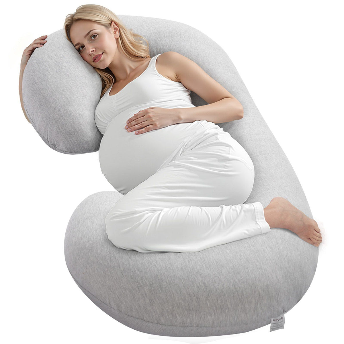 Pregnancy Pillow, C-Shaped Full Body Maternity Pillow, Ultra-Soft and Breathable Pregnant Support Pillows with Removable &amp; Washable Cover, Perfect for Back, Belly, Hip, Legs Relief