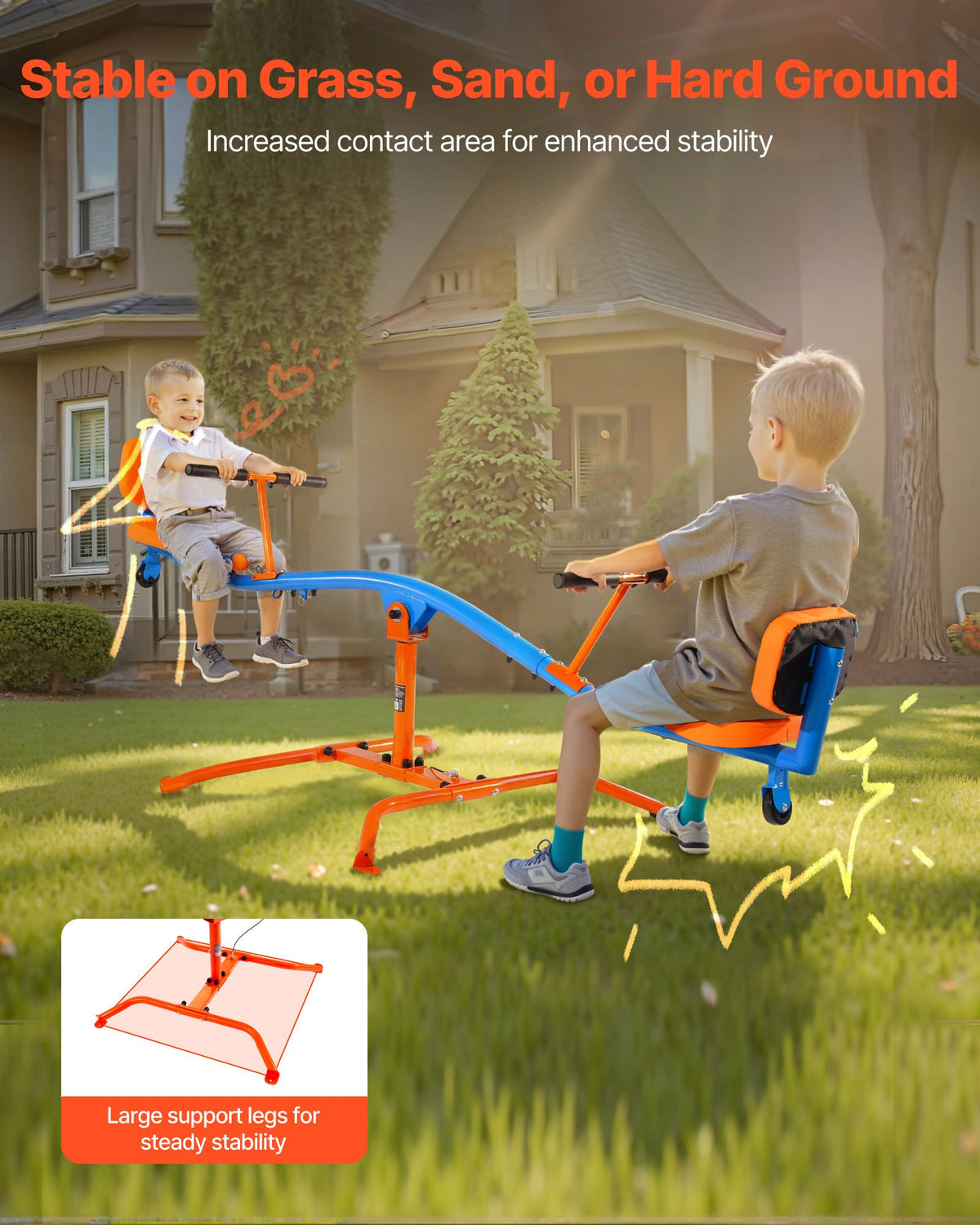 VEVOR Kids Seesaw 136 kg Capacity 360 Degrees Rotating Teeter Totter Aged 3+
