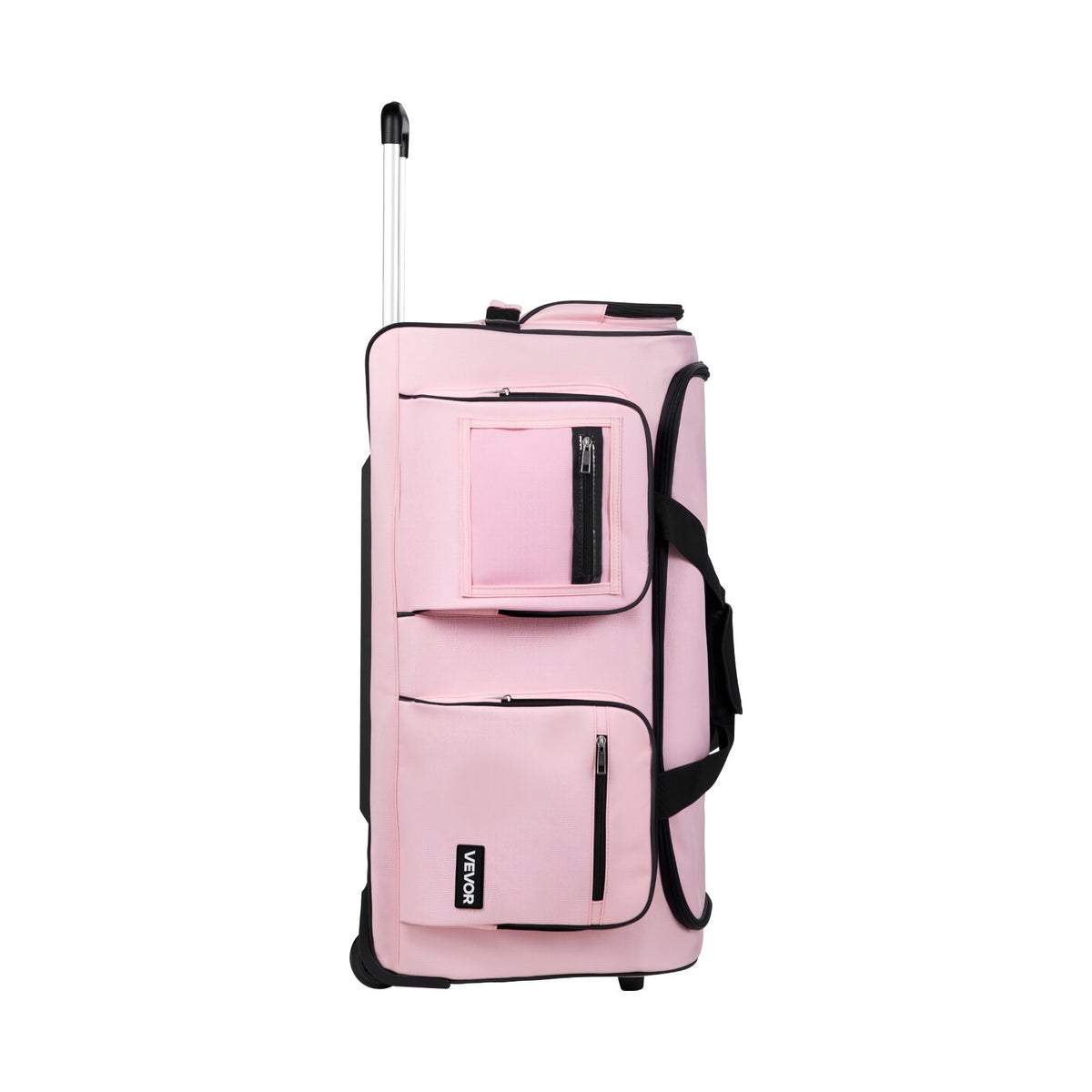 VEVOR Dance Bag with Garment Rack, 736.6 mm Rolling Dance Duffel, with Wheels, USB Port, Height Adjustable Clothes Rack, Privacy Protection Curtain, Ideal for Travel and Competitions, Matte Pink