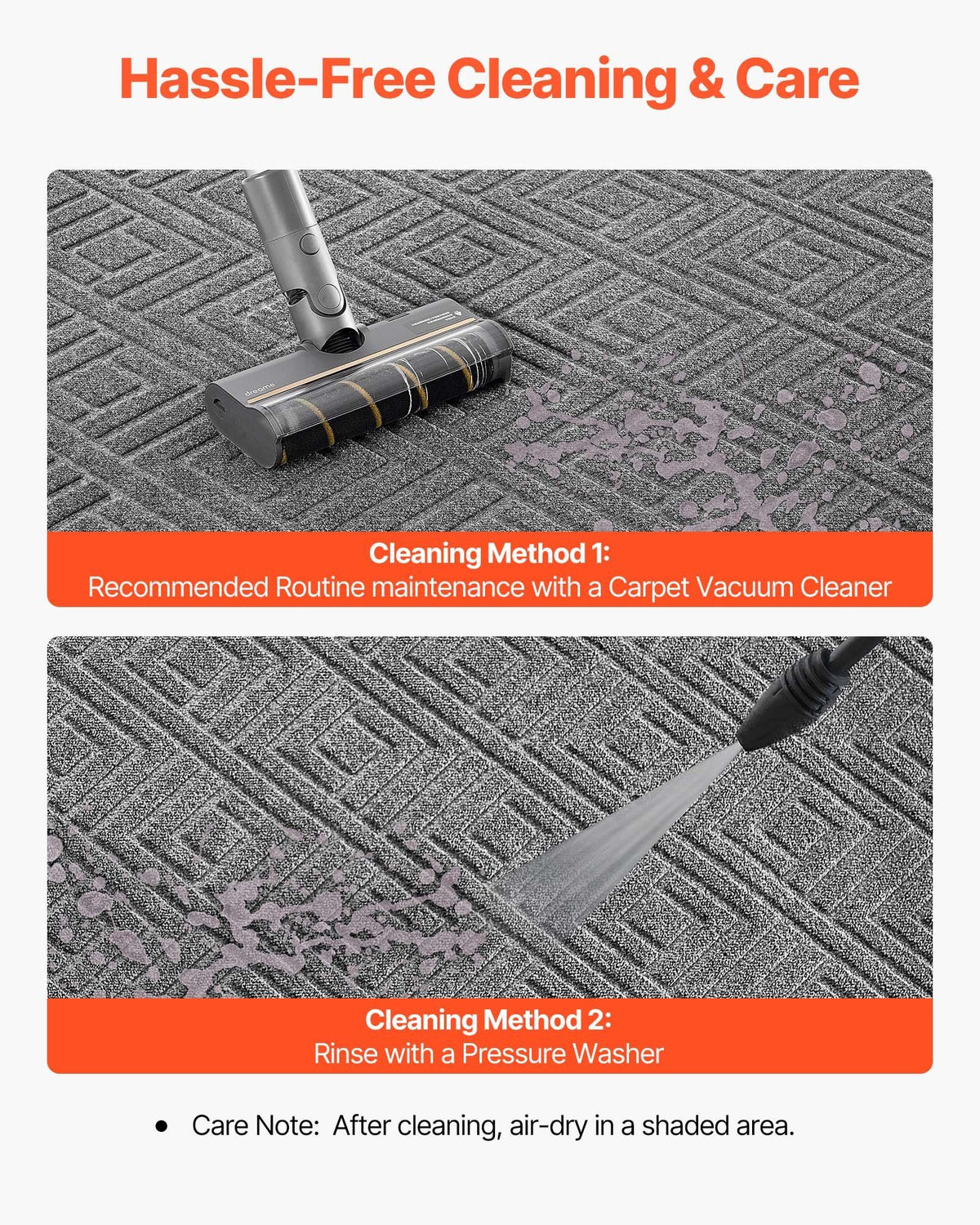 Front Door Mat, 1562 x 914 mm Commercial Floor Mat for Indoor and Outdoor, Modern Stylish Carpet with TPE Backing, Heavy Duty Washable Entry Industrial Rug for Hallway, Balcony, Garage, Grey