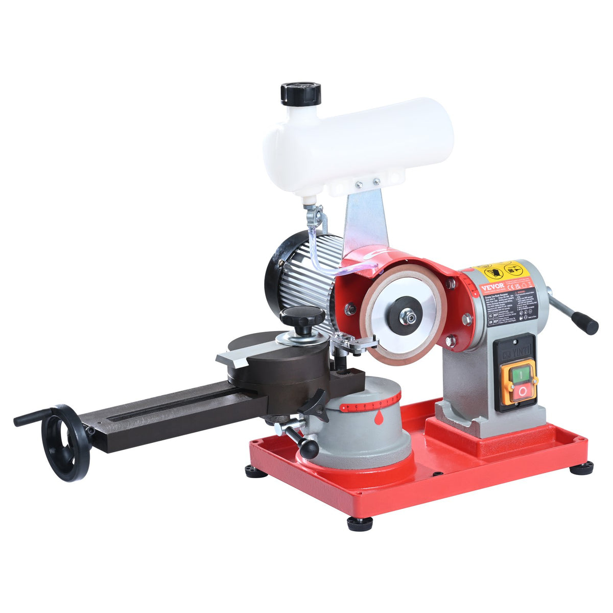 VEVOR Circular Saw Blade Sharpener, 370W Saw Blade Grinding with Water Injection, Water Injection Circular Saw Blade Sharpening &amp; 6 Saw Centerings, 5-inch Grinding Wheel for Carbide Tipped Saw Blades