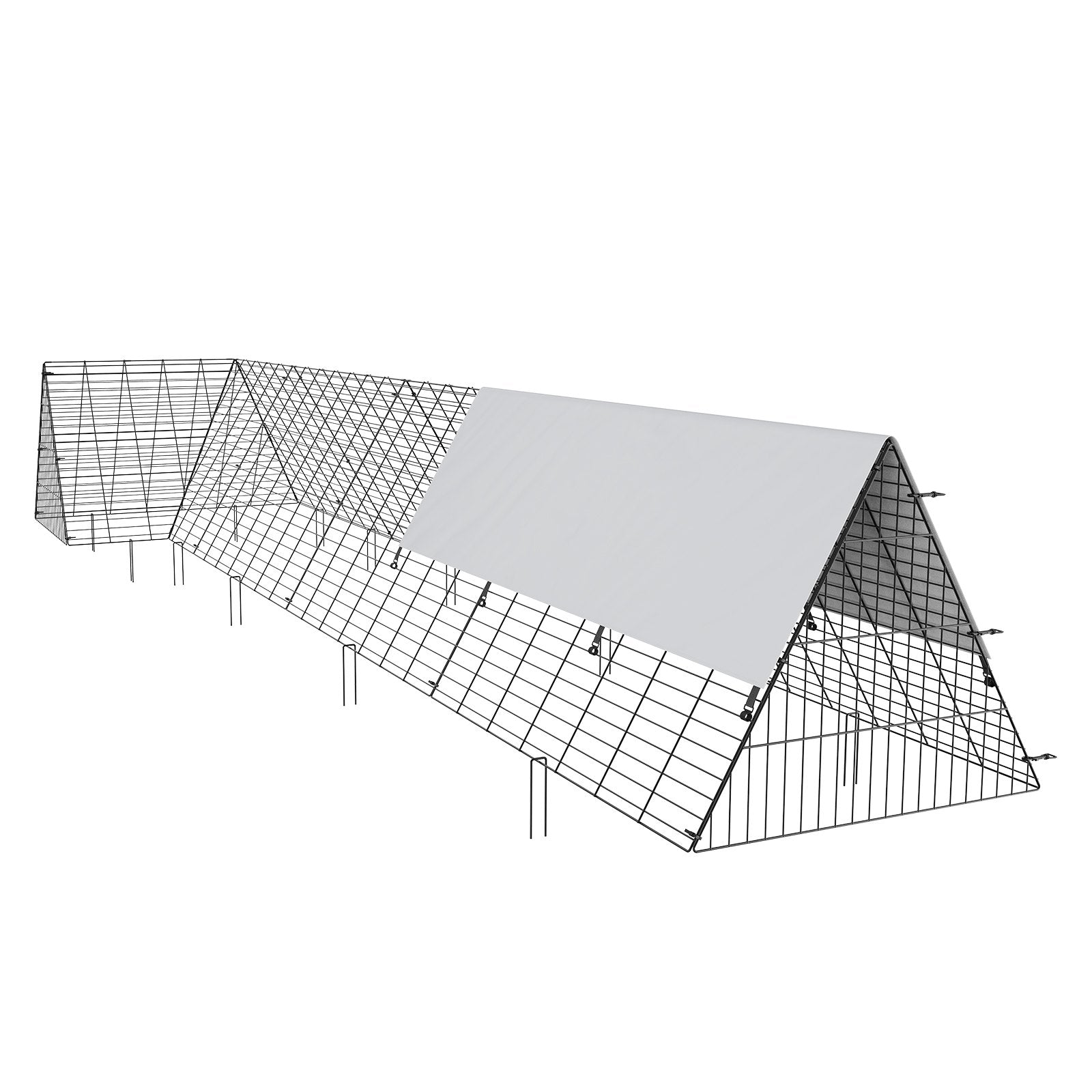 VEVOR Chicken Tunnels, 400x100x61.5 cm(LxWxH) Chicken Tunnels for Yard, Portable Chicken Tunnels for Outside with Corner Frames, Chicken Coop Run, Suitable for Chickens, Ducks, Rabbits