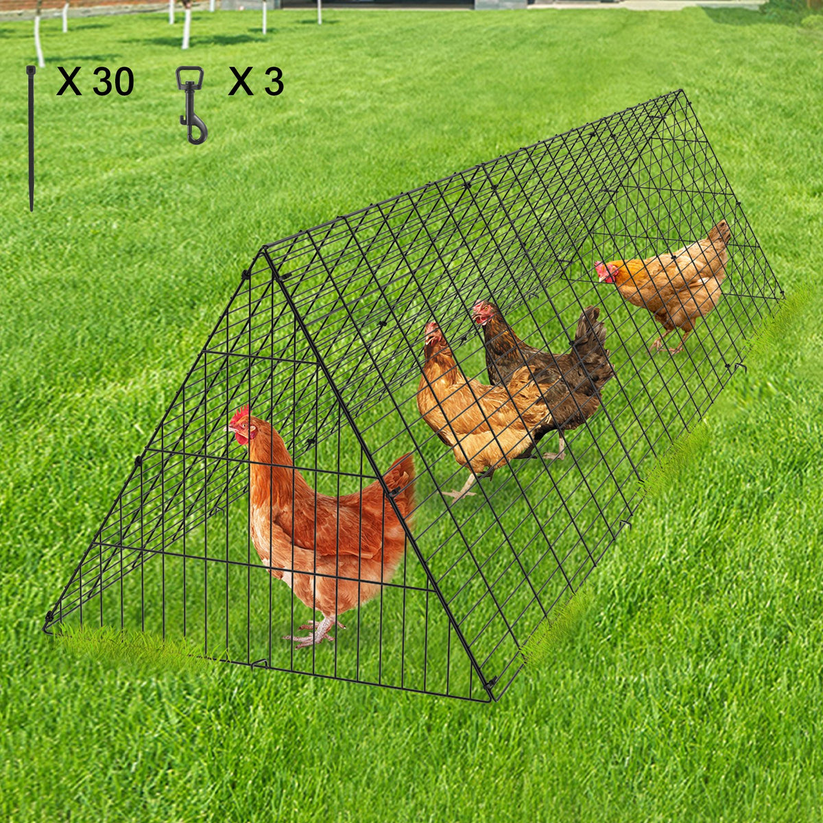 VEVOR Chicken Tunnels, 300 x 71 x 61.5cm (LxWxH) Chicken Tunnels for Yard, Portable Chicken Tunnels for Outside Easy Installation, Chicken Coop Run, Suitable for Chickens, Ducks, Rabbits