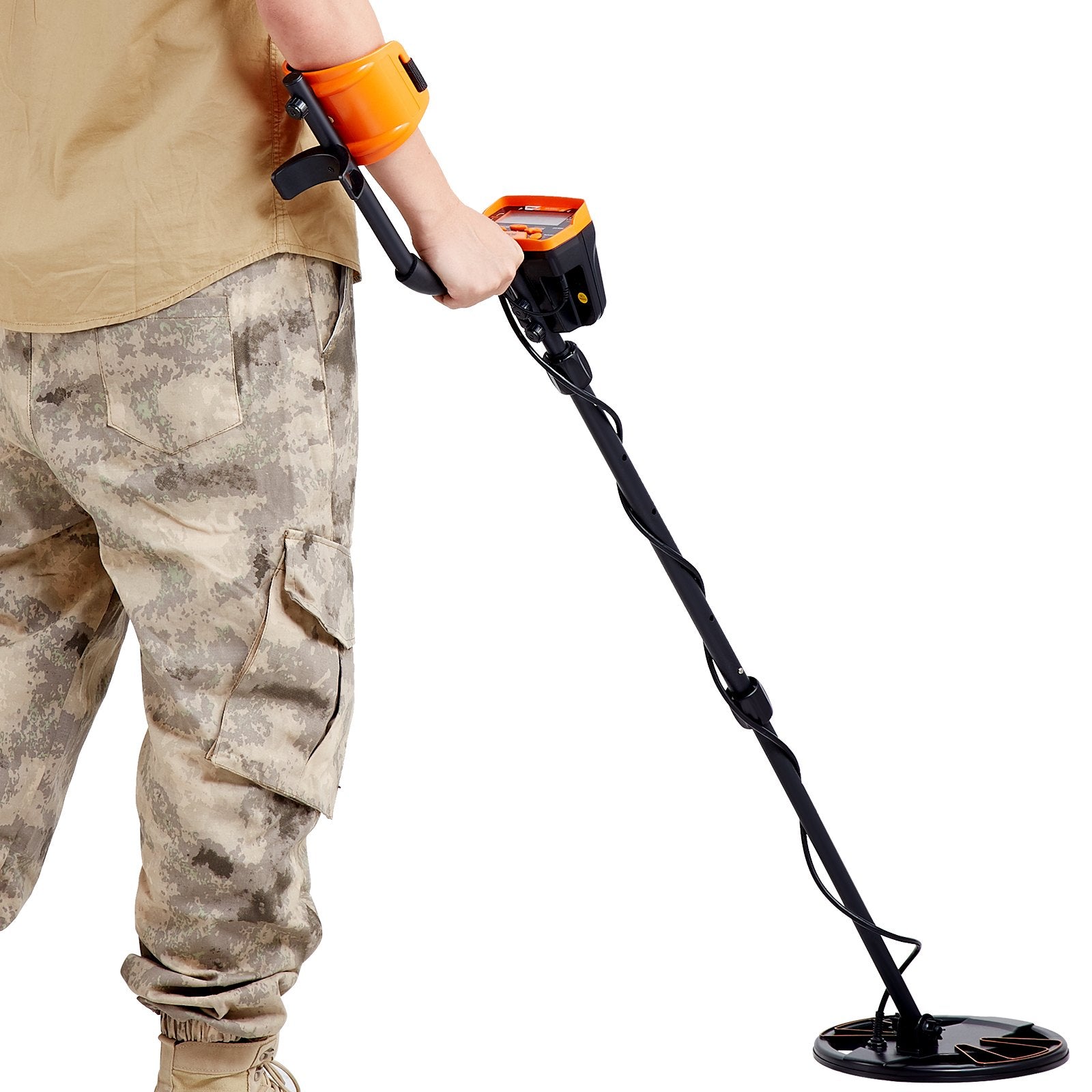 VEVOR Metal Detector for Adults&Kids, 250mm, Professional Adjustable Higher Accuracy Gold Detector, IP68 Waterproof Coil with LCD Display 7 Modes Advanced DSP Chip, for Detecting Gold Treasure Hunting