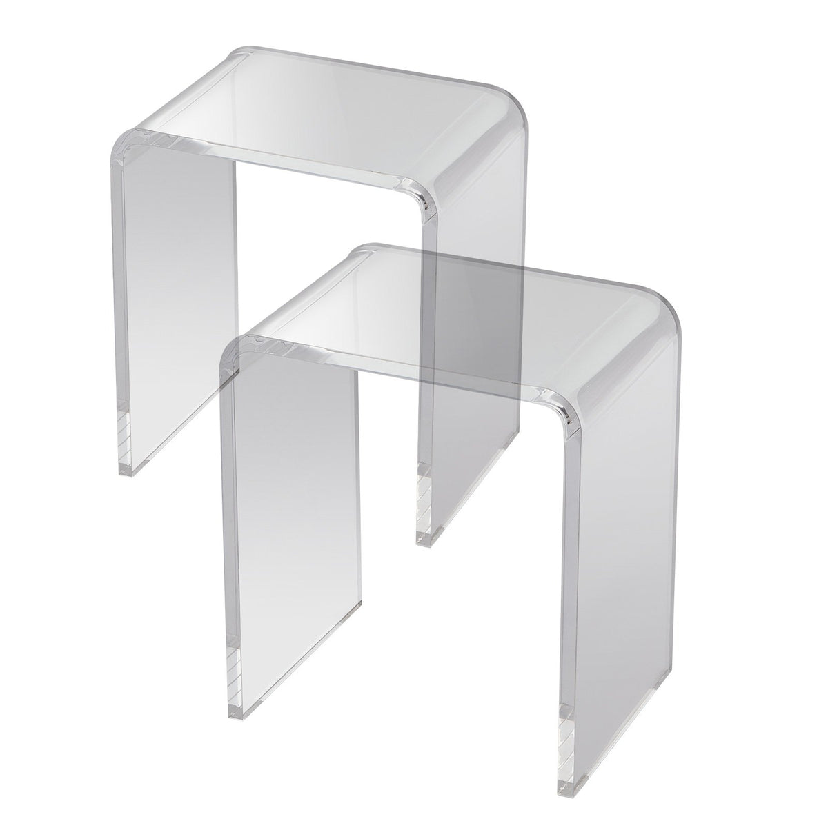 VEVOR Acrylic End Table, 2 pcs C-Shaped Lucite Side Tables, Clear Acrylic Side Table for Drink, Food, Snack used in Living Room, Bedroom, and Study