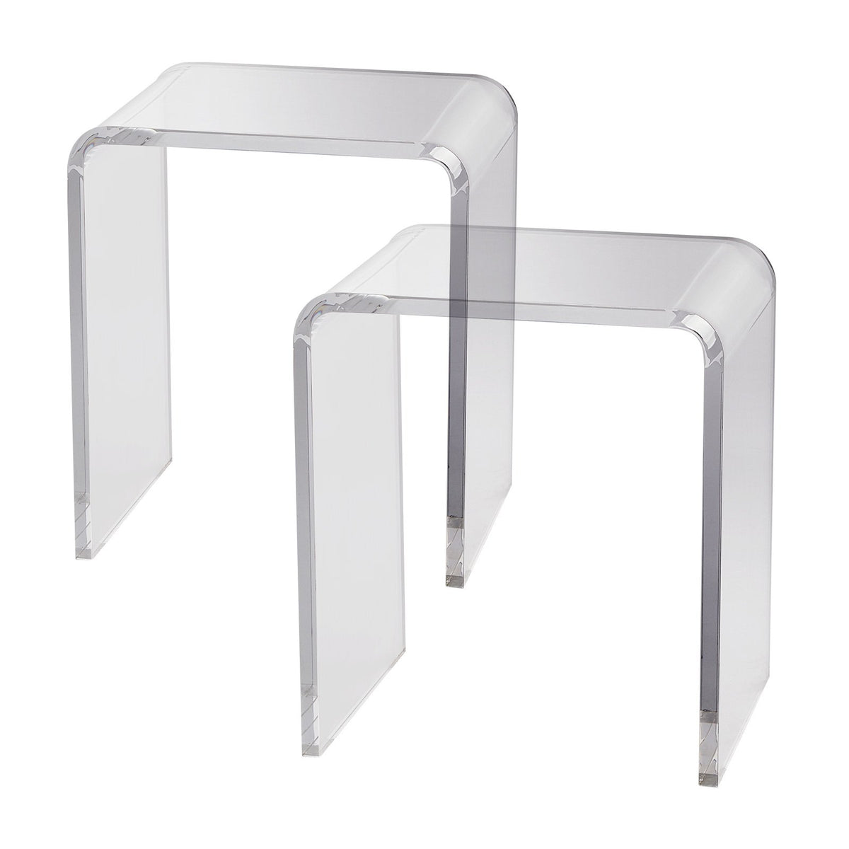 VEVOR Acrylic End Table, 2 pcs C-Shaped Lucite Side Tables, Clear Acrylic Side Table for Drink, Food, Snack used in Living Room, Bedroom, and Study