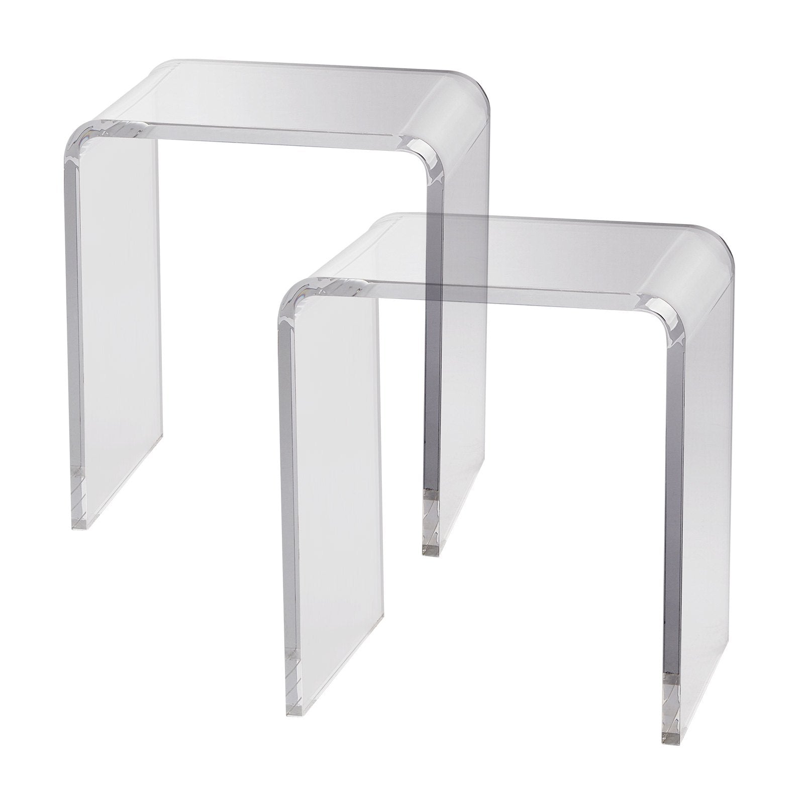 VEVOR Acrylic End Table, 2 pcs C-Shaped Lucite Side Tables, Clear Acrylic Side Table for Drink, Food, Snack used in Living Room, Bedroom, and Study