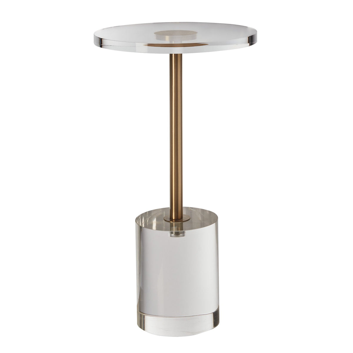 VEVOR Clear Acrylic End Table, Acrylic Side Table with a Solid Base, 11.9 x 11.9 inch Round Tabletop, 21.4 inch High, for Coffee, Drink, Food, Snack used in Living Room, Bedroom, and Study