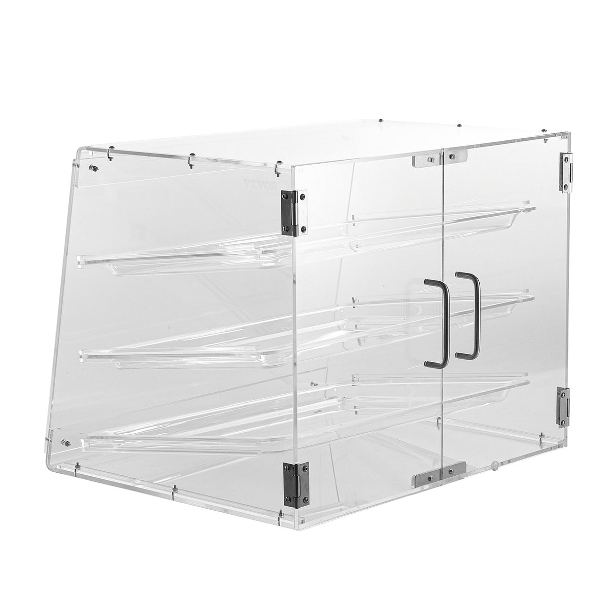 VEVOR Pastry Display Case, 3-Tier Commercial Countertop Bakery Display Case, Acrylic Display Box with Rear Door Access &amp; Removable Shelves, Keep Fresh for Donut Bagels Cake Cookie