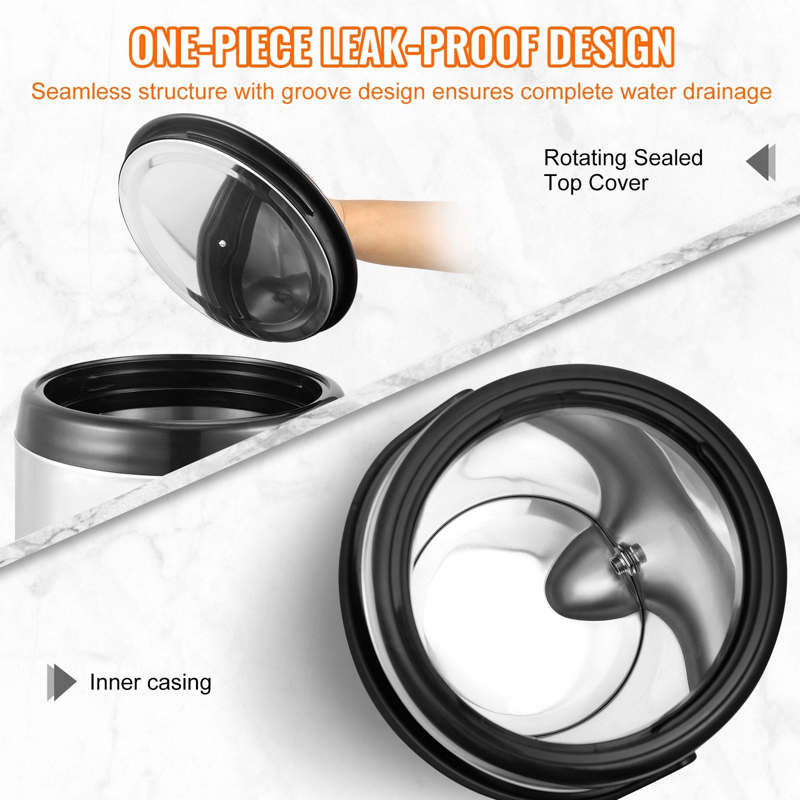 VEVOR Stainless Steel Insulated Beverage Dispenser, 9.2 Liter, Thermal Hot and Cold Drink Server Dispenser with Spigot Handle, Food-grade for Hot Tea Coffee Water Restaurant Drink Shop