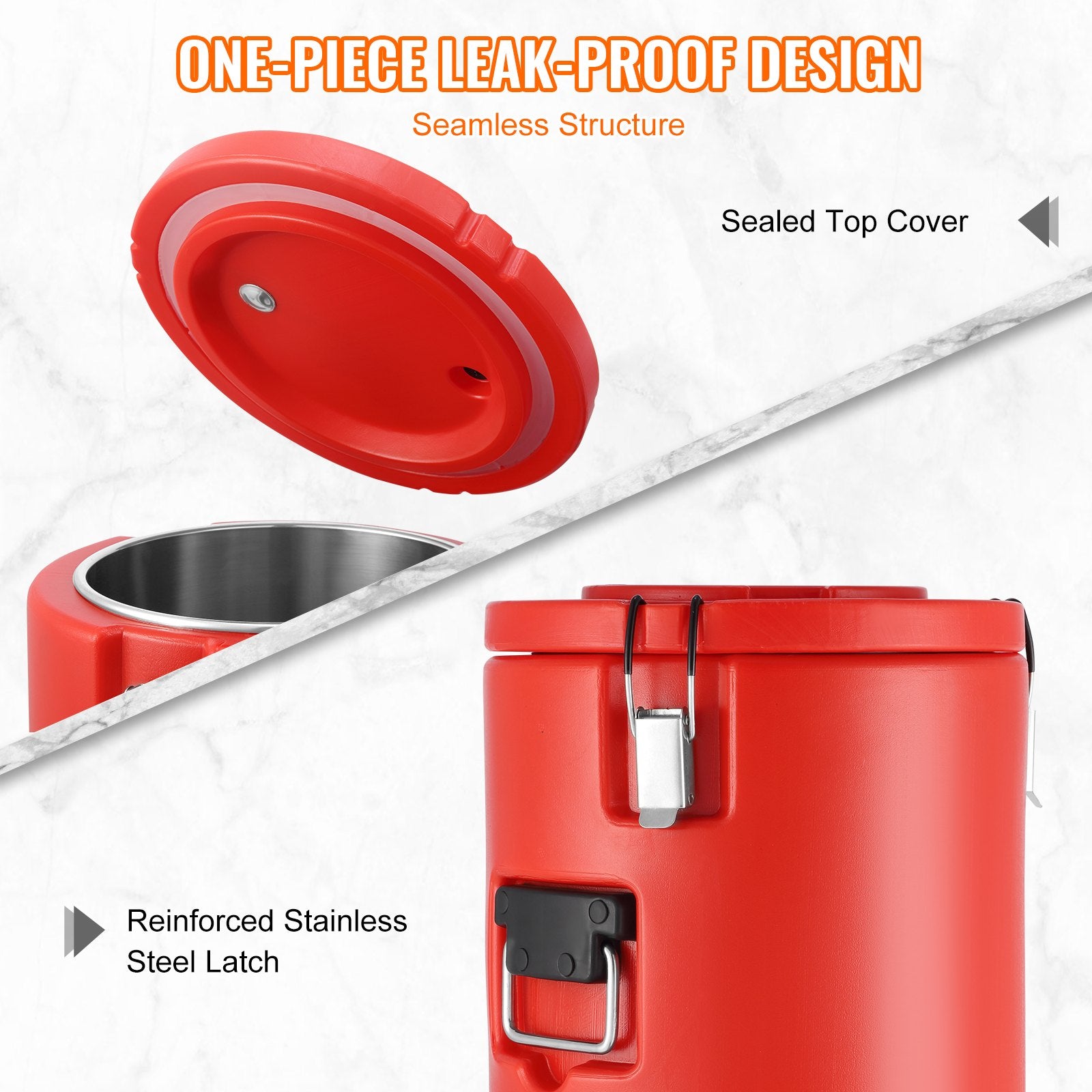 VEVOR Stainless Steel Insulated Beverage Dispenser, 17.2 Liter, Thermal Hot and Cold Drink Server Dispenser with Spigot Handle, Food-grade for Hot Tea Coffee Water Restaurant Drink Shop