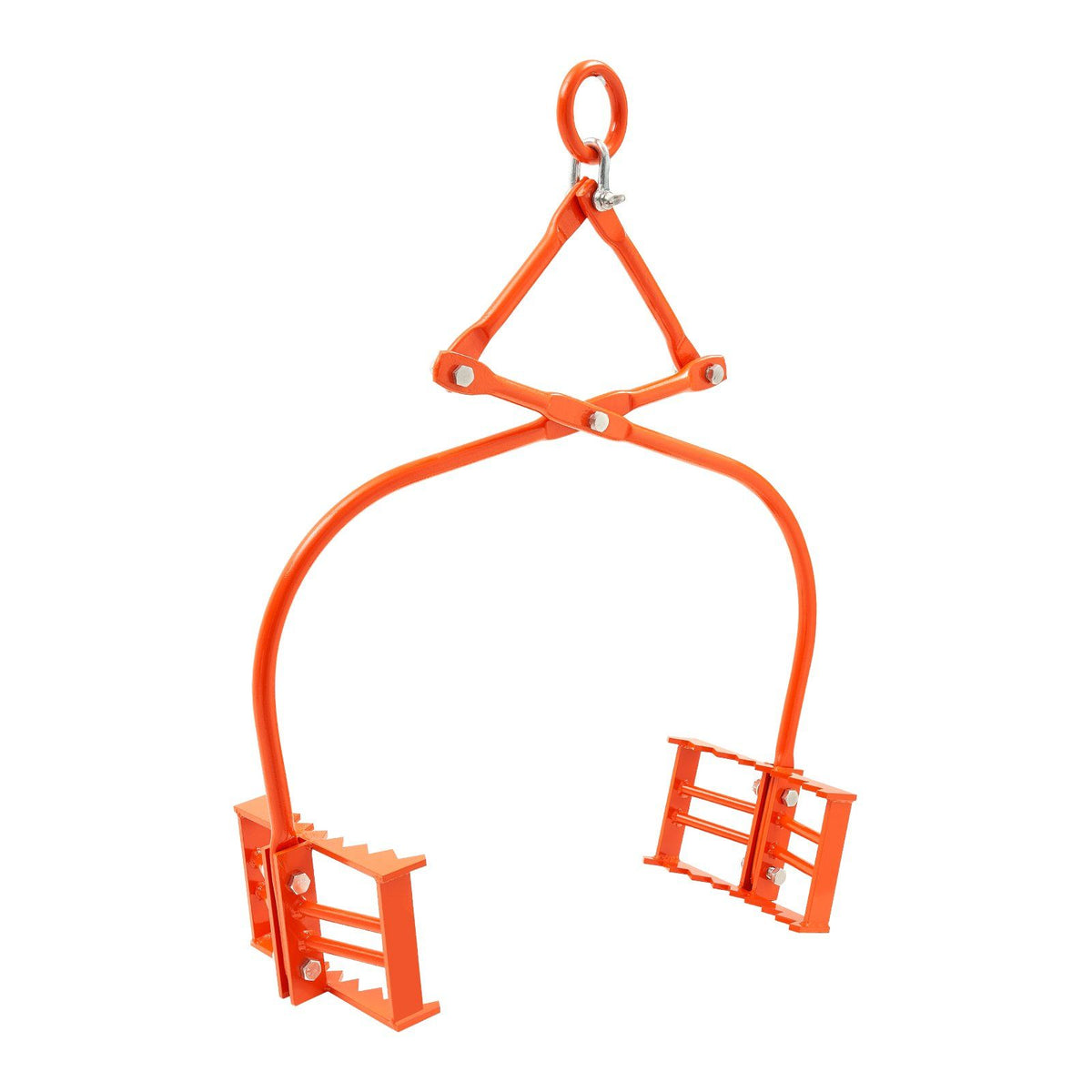 609mm Stone Lifting Tongs, 2-Claw Rock Tongs, Heavy Duty Steel Log Tongs, 500KG Lifting Capacity, Swivel Log Grapple, Serrated Claw Design, Easy Chain Hook up Tongs for Stone Blocks &amp; Marble