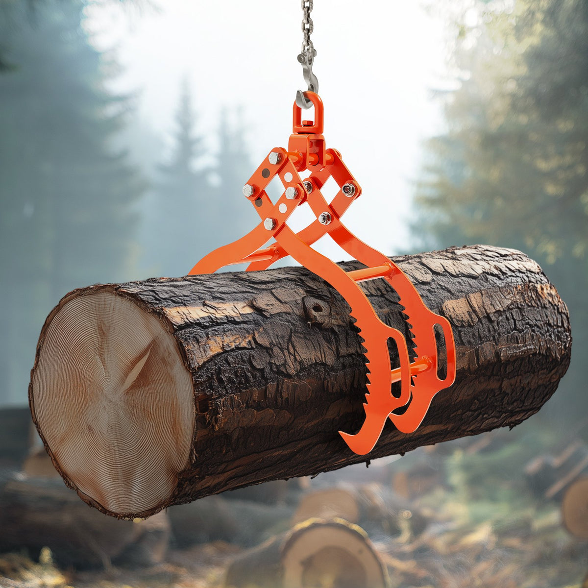 VEVOR 32in Log Lifting Tongs, 4-Claw Log Tongs, Heavy Duty Steel Log Grapple, 2200LBS Lifting Capacity, Swivel Log Graper Timber, Eagle Claw Design, Log Skidding Tongs for Trucks, Tractors, Forklifts