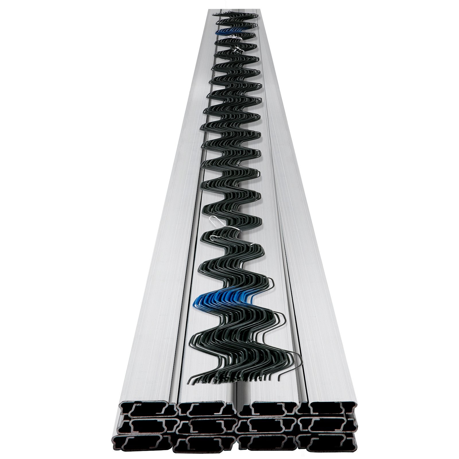 VEVOR Spring Wire and Lock Channel, 2m Spring Lock & U-Channel Bundle for Greenhouse, 50 Packs PE Coated Spring Wire & Aluminum Alloy Channel, Plastic Poly Film or Shade Cloth Attachment with Scre
