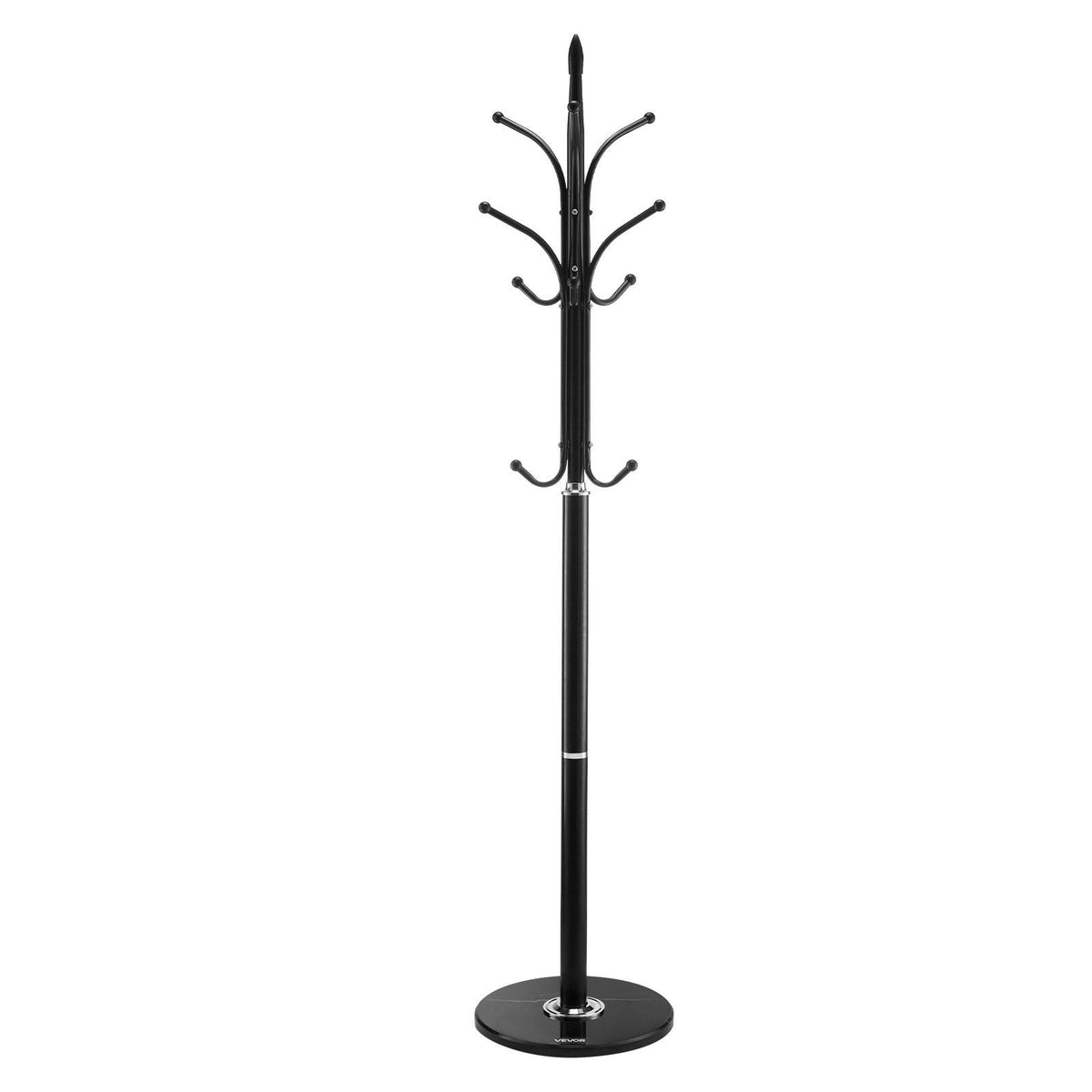 Coat Rack Freestanding, Coats Tree Stand with Stable Marble Base & 6 Hooks, Free Standing Hall Coat Rack for Entryway, Bedroom, Office, Living Room, Modern Clothes Hanger for Coats, Hats, Bags