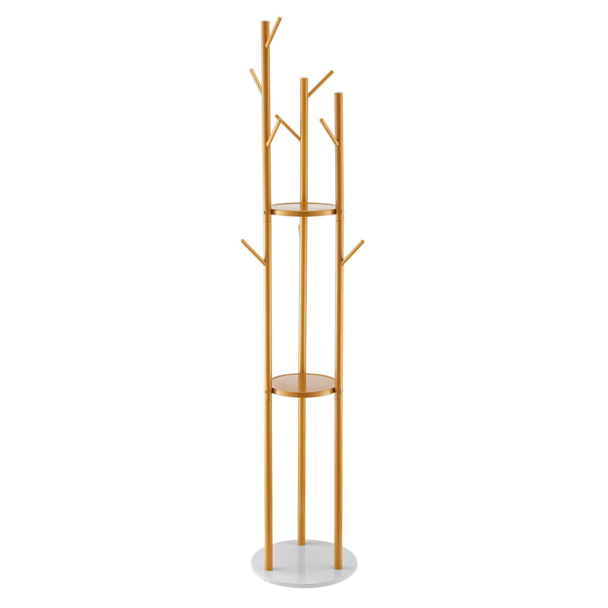 VEVOR Coat Rack, Freestanding Coat Rack Stand with Quartz Stone Base & 9 Hooks, Free Standing Hall Coat Tree for Entryway, Bedroom, Office, Living Room, Modern Clothes Hanger for Coat, Hat, Scarf, Bag