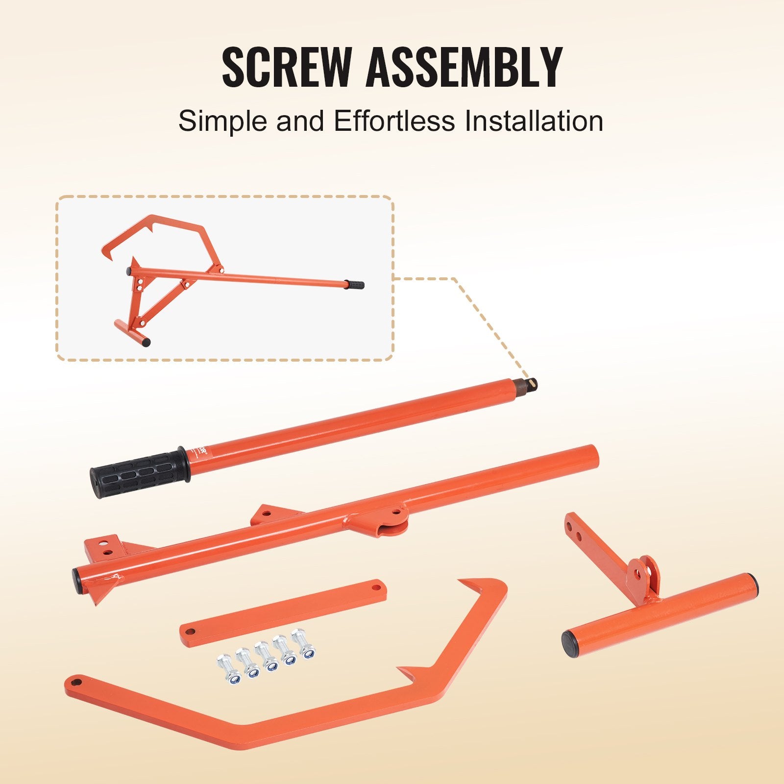 VEVOR Timberjack, 46.5 in, Heavy Duty Steel Log Roller, Log Lifter with Adjustable Cant Hook, Logging Tools Log Jack for Logs Ups to 25" Dia, Timber Jack for Rolling Cutting and Lifting Logs