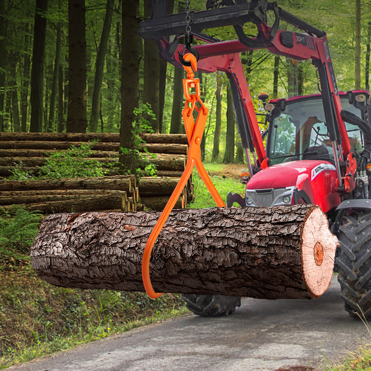 VEVOR Log Skidding Tongs, 81.3cm 2 Claw Log Lifting Tongs, Heavy Duty Rotating Steel Lumber Skidding Tongs, 700 kg Loading Capacity, Log Lifting, Handling, Dragging & Carrying Tool